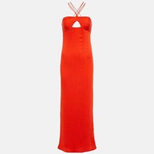 STAUD Gianna Cutout Halter Maxi Dress - NWT - 6 - Papaya